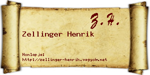 Zellinger Henrik névjegykártya